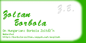 zoltan borbola business card